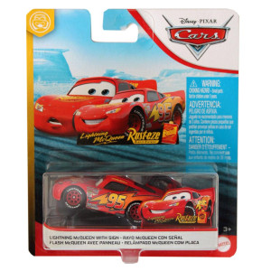 Disney Cars 1:55 Lightning McQueen with Rusteze Sign