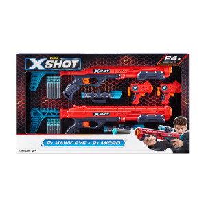 X-Shot Blaster Combo Pack 2x Hawk Eye & 2x Micro