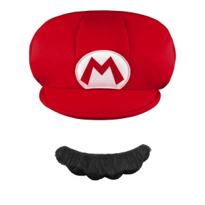 Super Mario Utklädning Keps och Mustasch