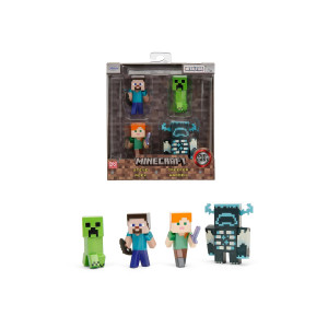Minecraft Metallfigurer 4-pack 2.5"