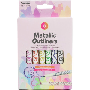 Metallic Outliners Konturpennor 6-pack