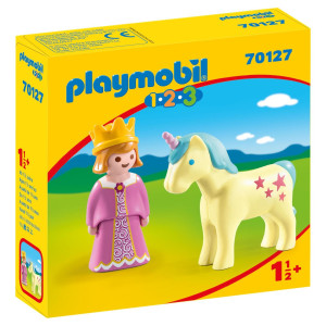 Playmobil® 1.2.3 Prinsessa med enhörning 70127