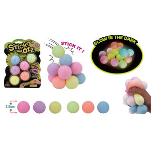 Stick Ooz Sticky Squeeze Glow in the dark 6-pack