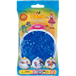 Hama Midi Transparent Blå 1000st 207-15