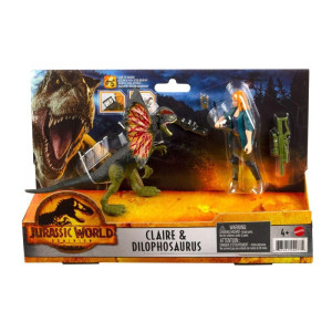 Jurassic World Figur & Dino Pack Claire & Dilophosaurus