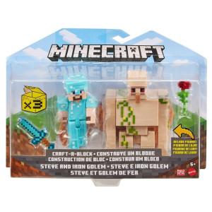 Minecraft Figur 2-pack Steve and Iron Golem
